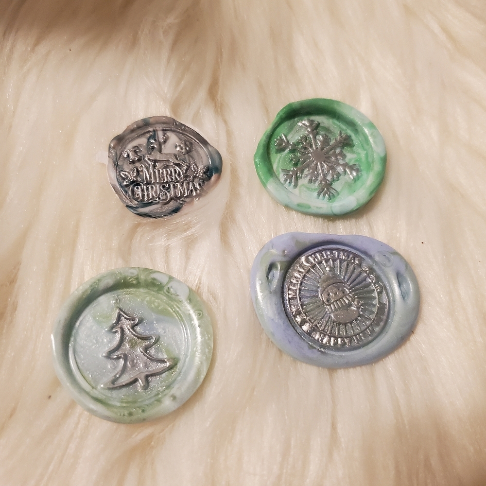🎉5/$10 Handmade Festive Wax Seal Set with Holiday Designs